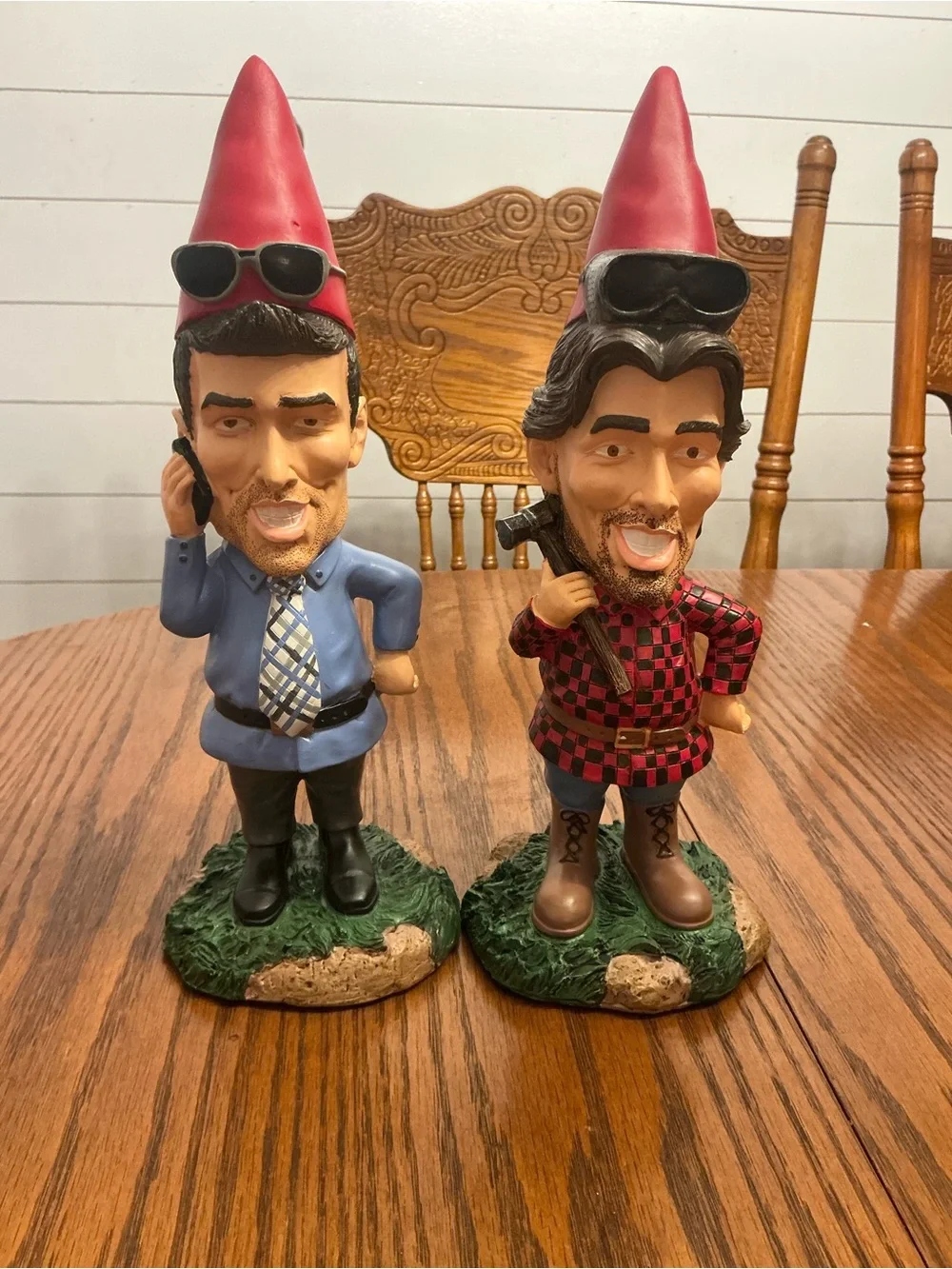 Property Brothers Garden Gnome Set Jonathan Drew Scott HGTV Resin Decor